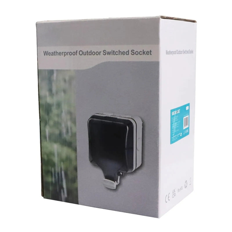 Securlec Single Outdoor Weatherproof Switched 1 Gang Socket With USB-A & USB-C IP66