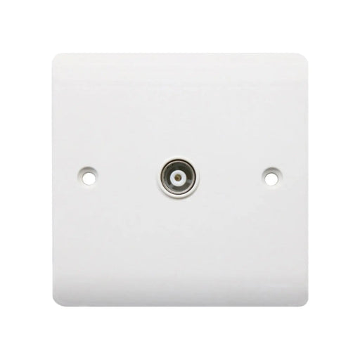 Securlec 1 Gang TV Socket Round Edge