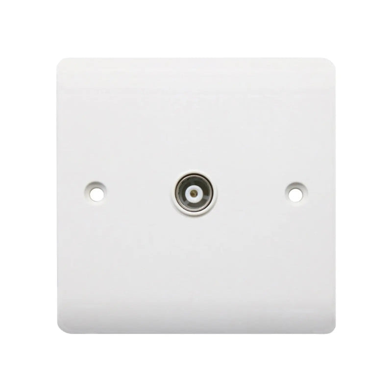 Securlec 1 Gang TV Socket Round Edge