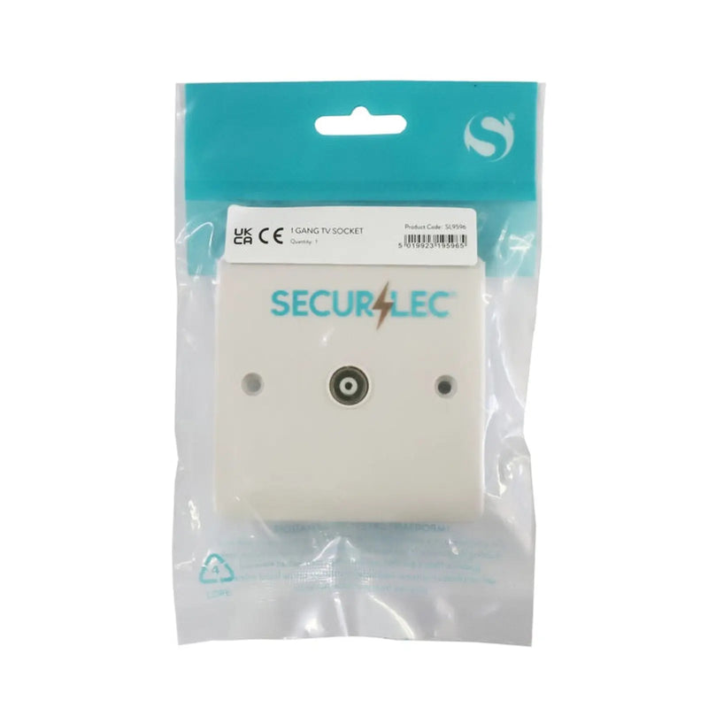 Securlec 1 Gang TV Socket Round Edge
