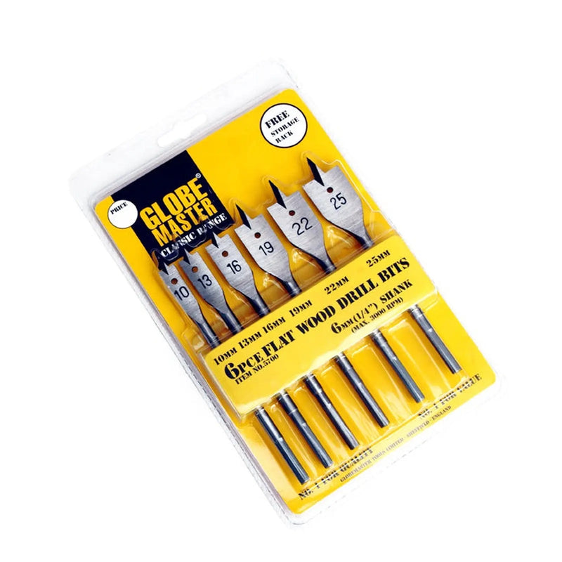 Globemaster Flat Wood Drill Bit Set 6 Piece