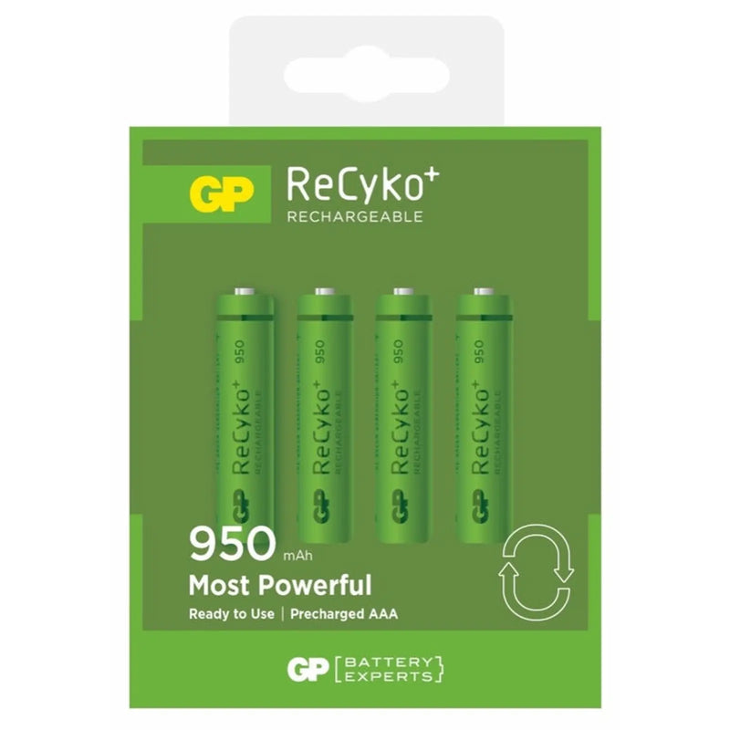 GP Rechargeable Batteries Pack 4 AAA 950 NiMH