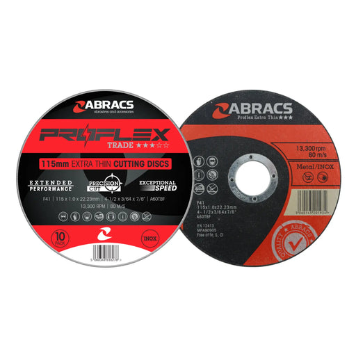 Abracs Proflex Extra Thin Cutting Discs Pack 10 115mm