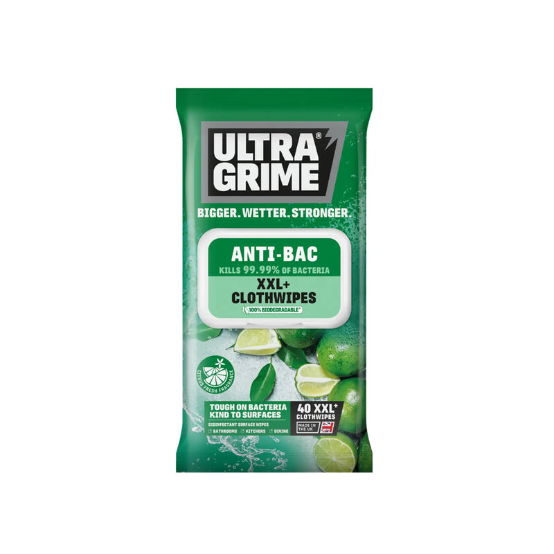 Ultragrime Life Anti-Bac Cloth Wipes XXL 40 Pack