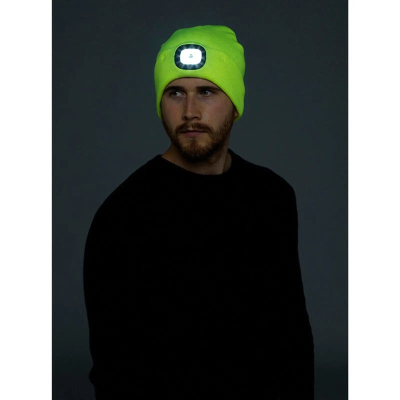 Storm Ridge Adult LED Beanie Hat Yellow