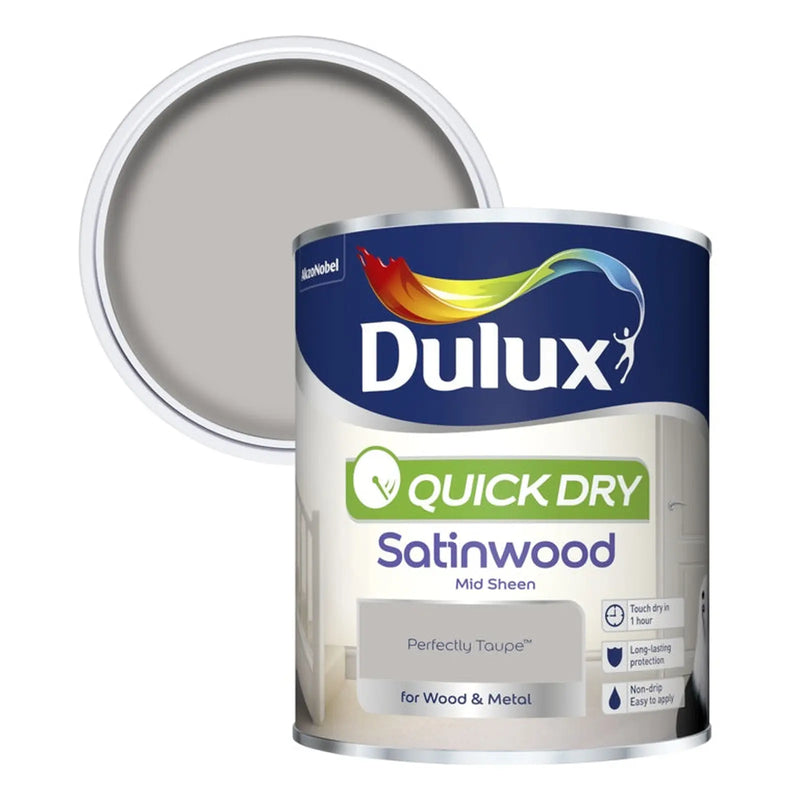 Dulux Quick Dry Satinwood 750ml Perfectly Taupe