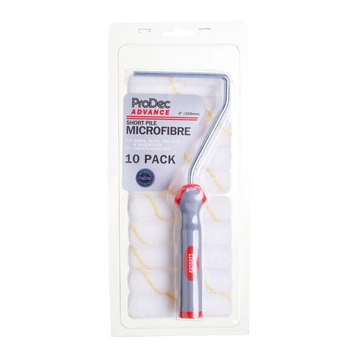 ProDec Short Pile Microfibre Roller & Frame (10 Pack) 4" /100mm