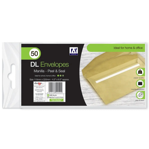 Stax A Star DL Gummed Manila Envelopes Pack 30