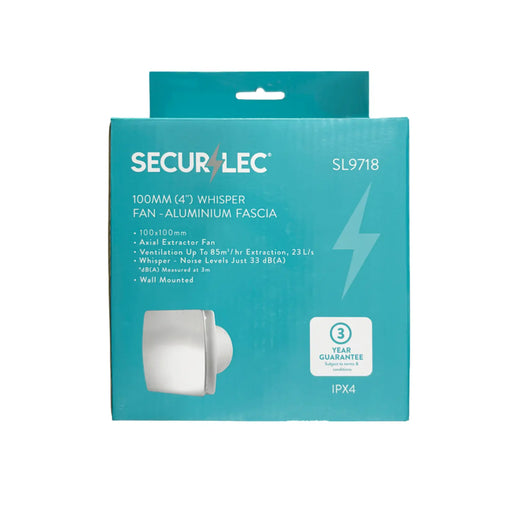 Securlec Whisper Fan Aluminium Fascia 100mm 4"