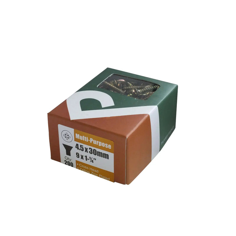 Securfix Multi-Purpose Screws 9 x 1 3/16"-4.5 x 30mm | Pack of 200