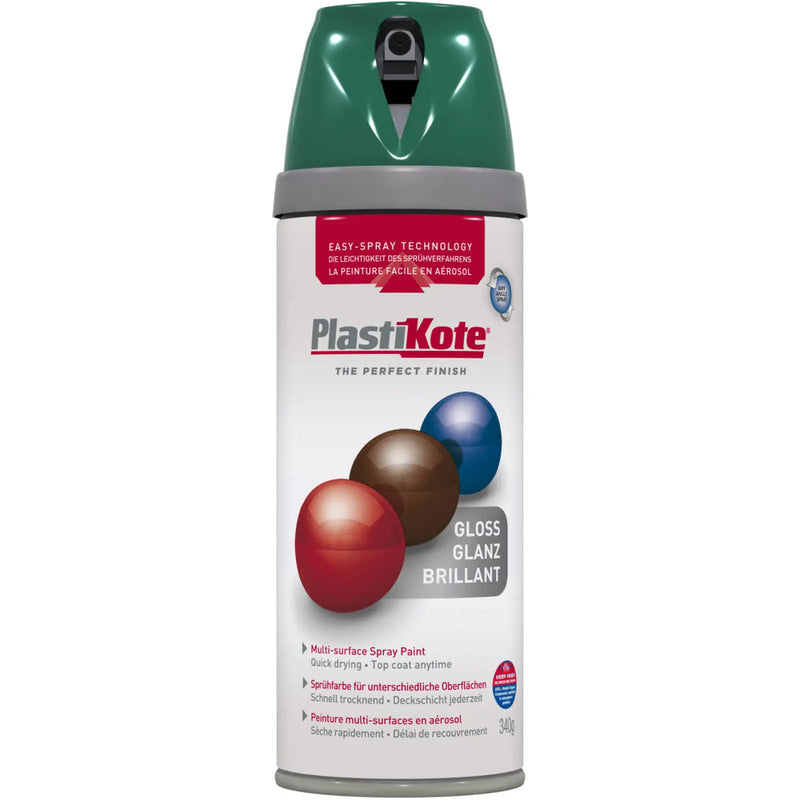 PlastiKote Twist & Spray Paint 400ml Lawn Green Gloss