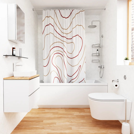 Croydex Shower Curtain 1800mm Pink Swirl