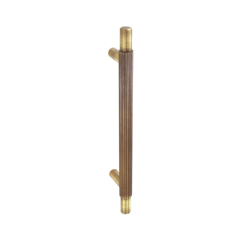Smiths Architectural Linear Knurled Handle 128mm Antique Brass