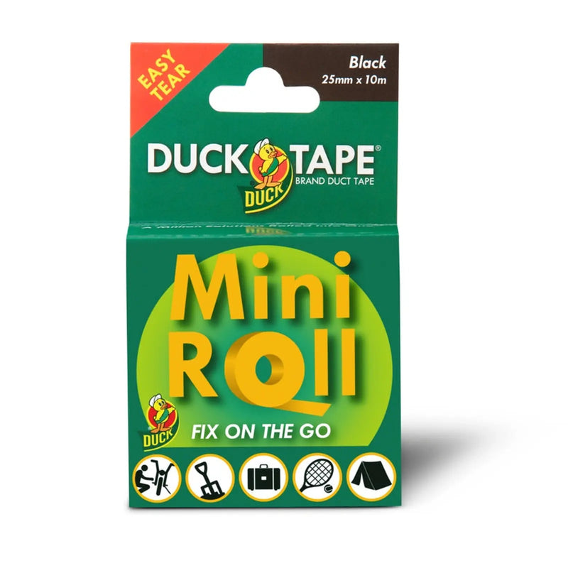 Duck Tape Black Mini Roll 25mm x 10m
