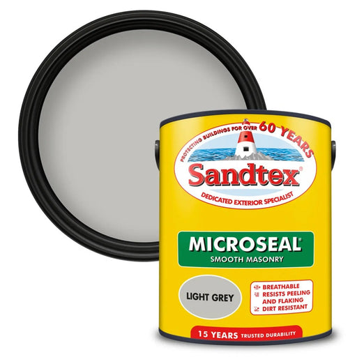 Sandtex Smooth Masonry Paint 5L Light Grey