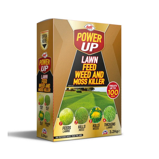 Power Up Lawn Feed, Weed & Mosskiller 3.2kg 100sqm