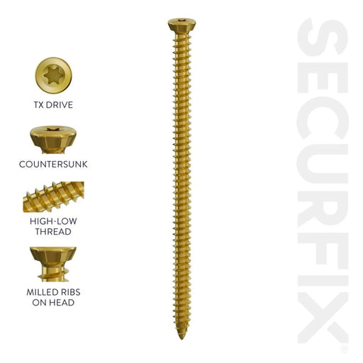 Securfix Concrete Frame Screws 7.5 x 62mm Box of 100