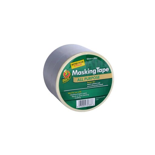 Duck Tape All Purpose Masking Tape Beige 25mm x 25m Triple Pack