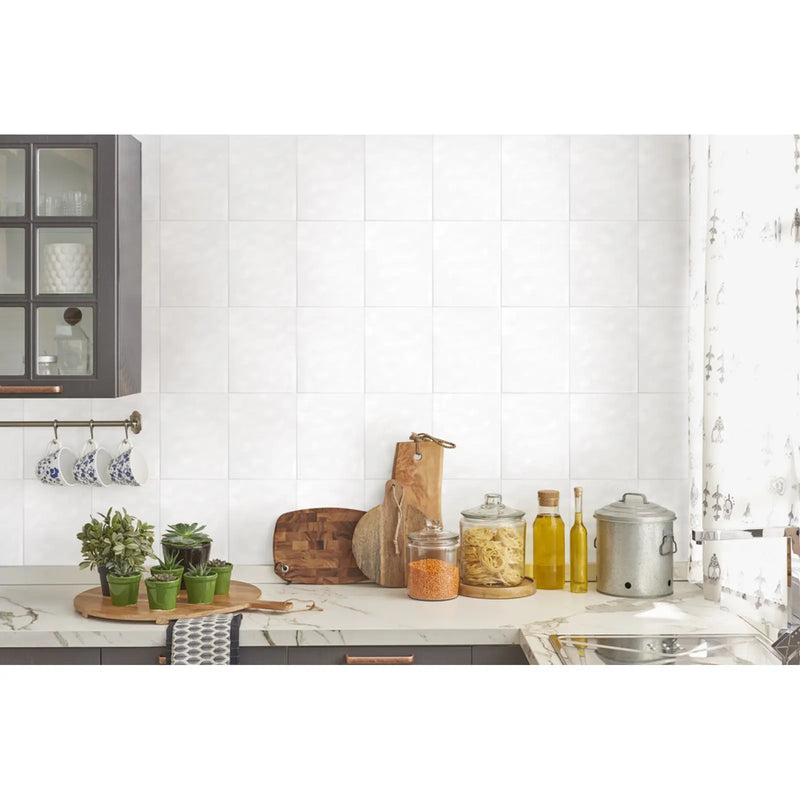 Kai Gloss Bumpy White Wall Tile 20 x 25cm 1m2