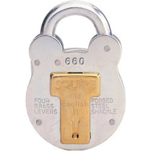 Squire 4-Lever Galvanised Steel - Old English Padlock 64mm