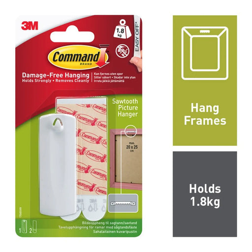 Stax Command™ Sawtooth Picture Hanger 1 Hanger, 2 Large Strips