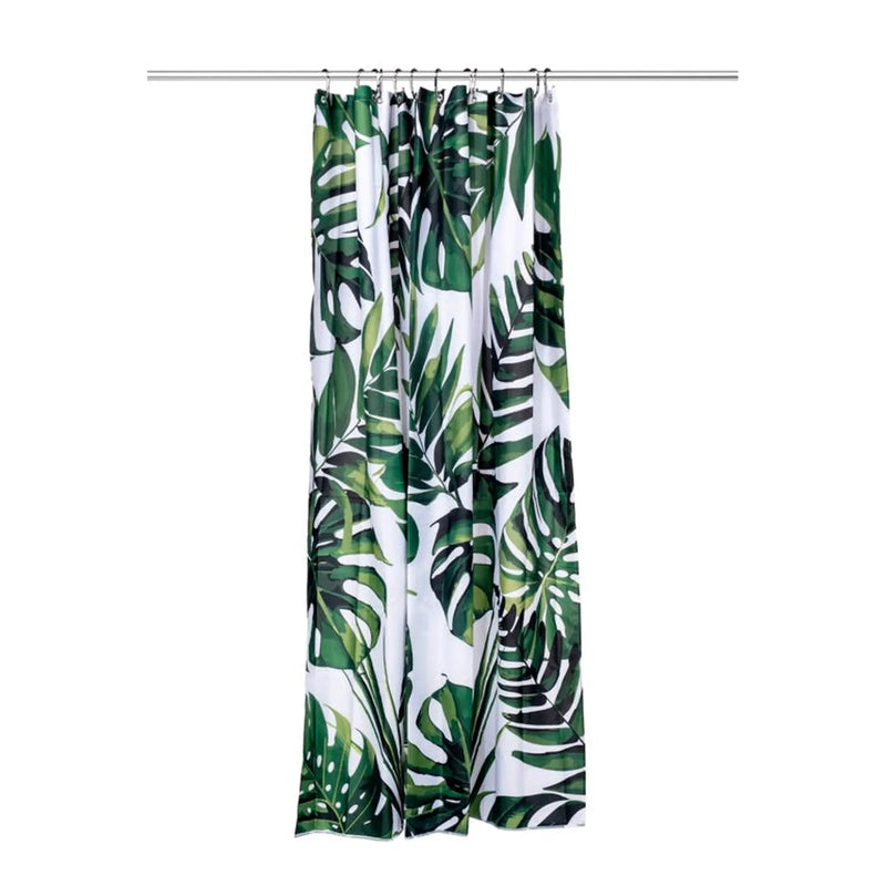 Croydex Shower Curtain 1800mm Green Botanical