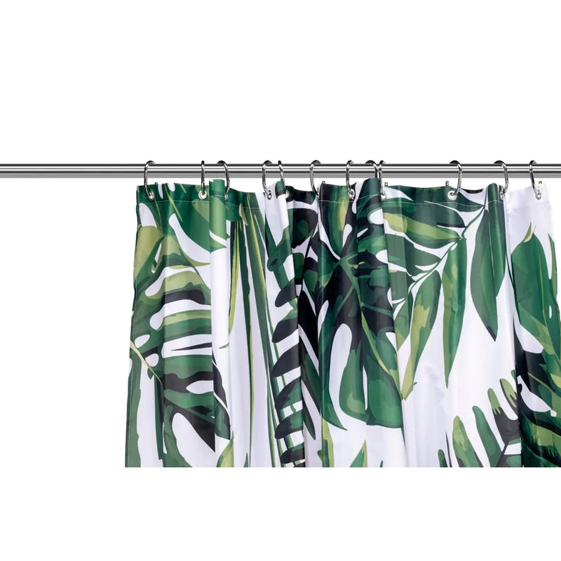 Croydex Shower Curtain 1800mm Green Botanical