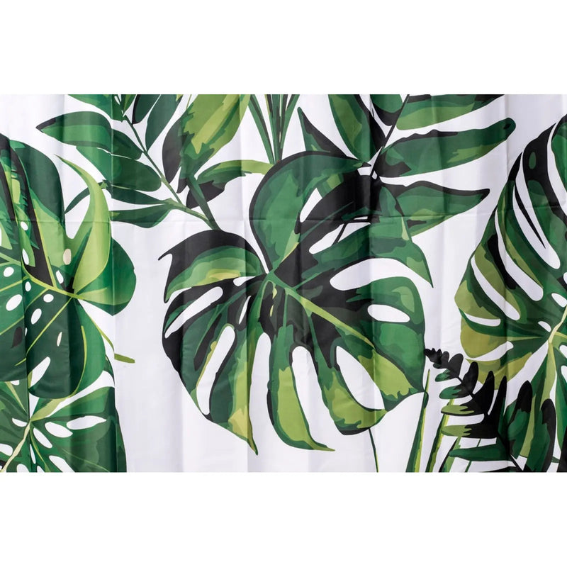 Croydex Shower Curtain 1800mm Green Botanical
