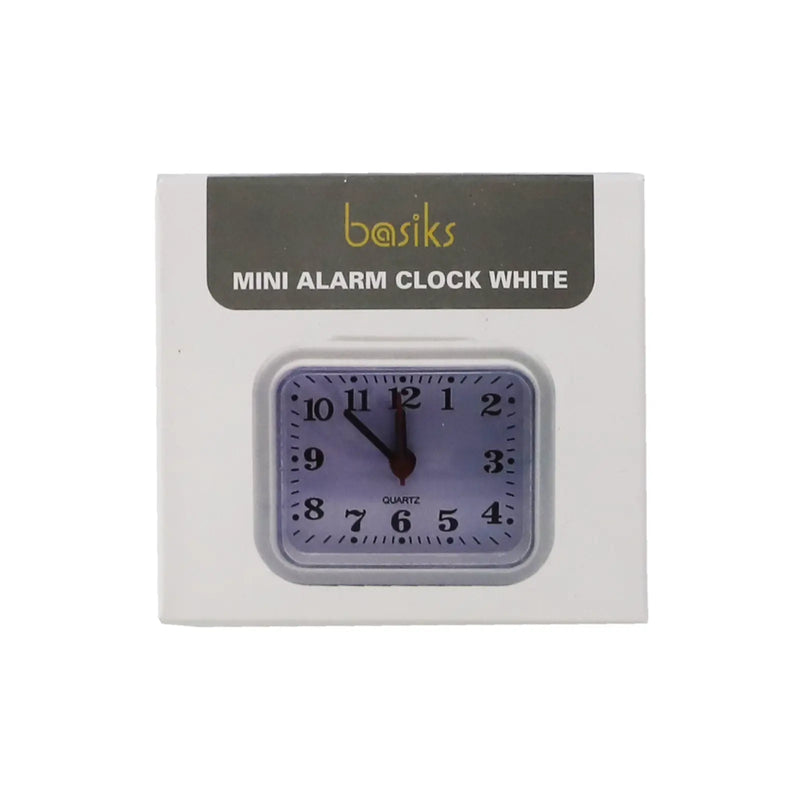 Basiks Mini Alarm Clock White