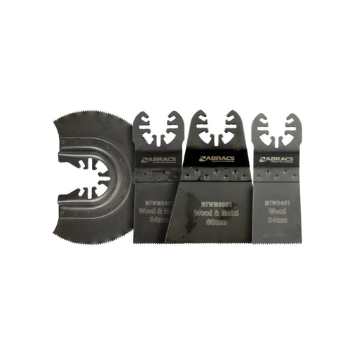 Abracs Multi Tool Wood & Metal Blade Set 4 Piece