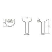 SupaPlumb Basin & Pedestal In A Box 1 Tap Hole