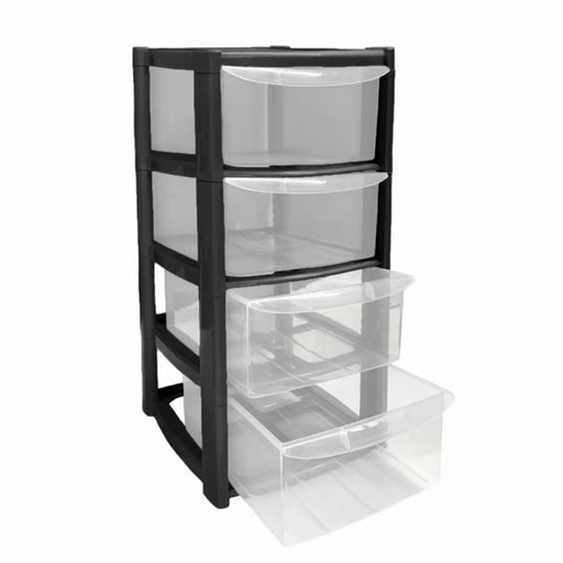 TML 4 Drawer Tower Large Black