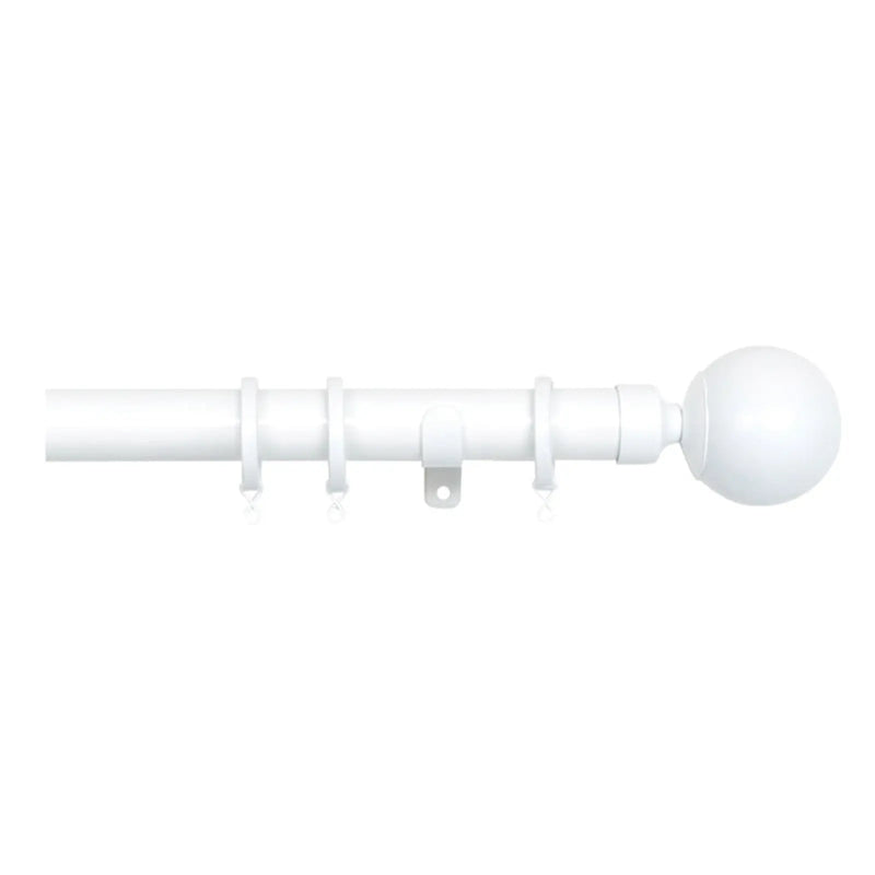 Jones Interiors Cosmos 28mm Metal Curtain Pole Kit White 120cm