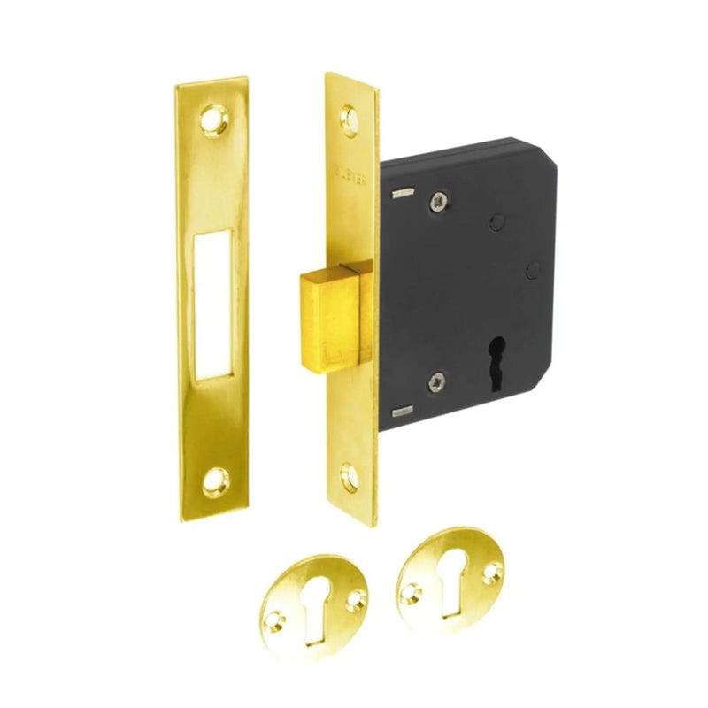 Securit 3 Lever Deadlock Brass Plated 63mm