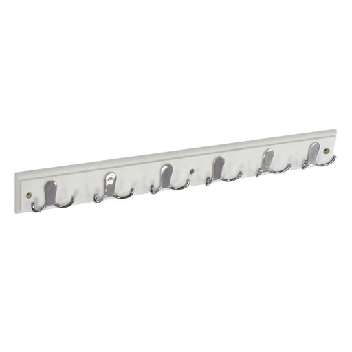Securit White Hat & Coat Board 6 Chrome Plated Double Hooks
