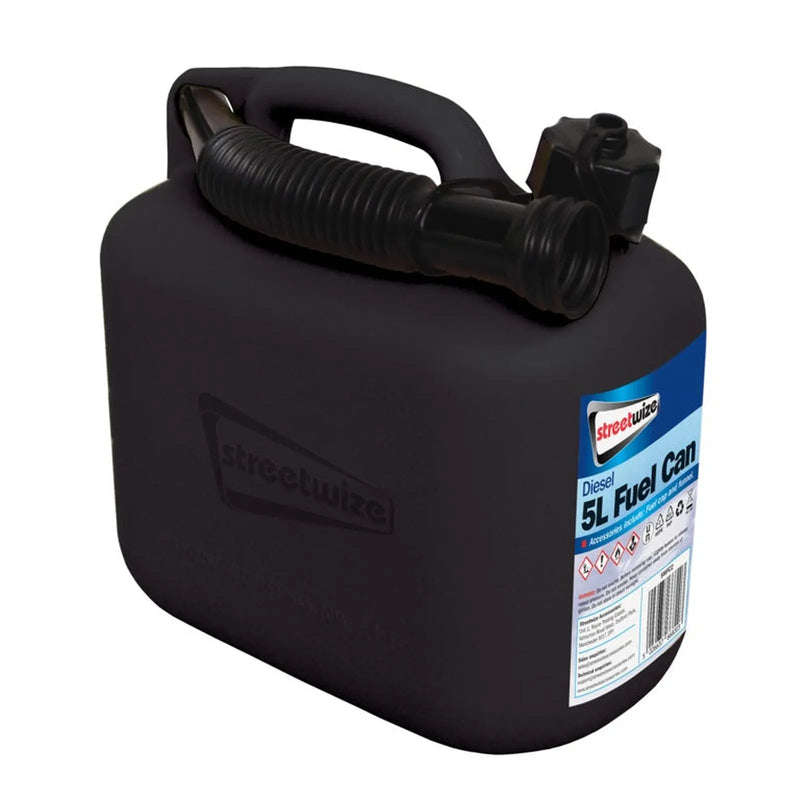Streetwize Diesel Fuel Can Black 5L