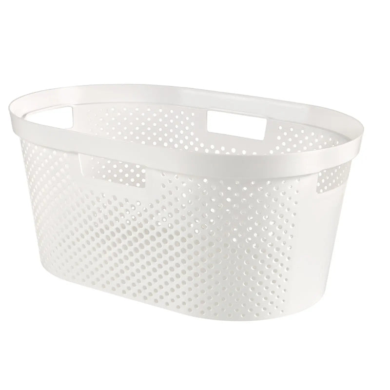 Curver Recycled Infinity Dots Laundry Basket 40L White