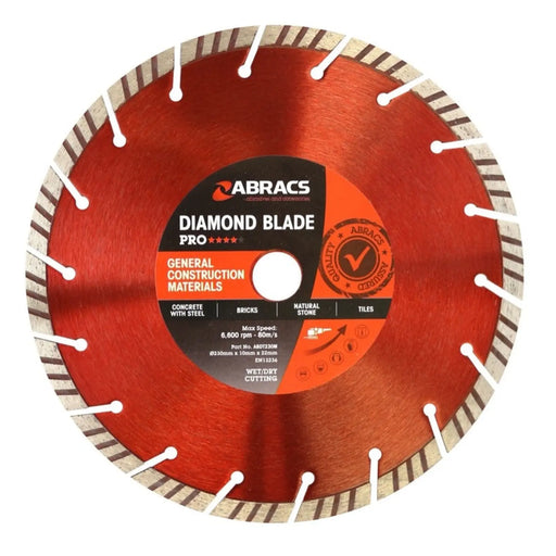 Abracs Gcm-Pro Diamond Blade 230x10x22 115mm x 10mm x 22.23mm PRO General Construction Materials Diamond Blade