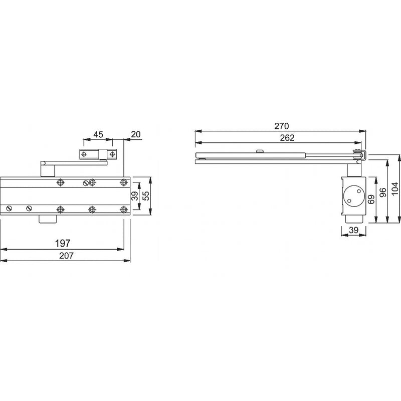 Arrone Silver Door Closer 2-4