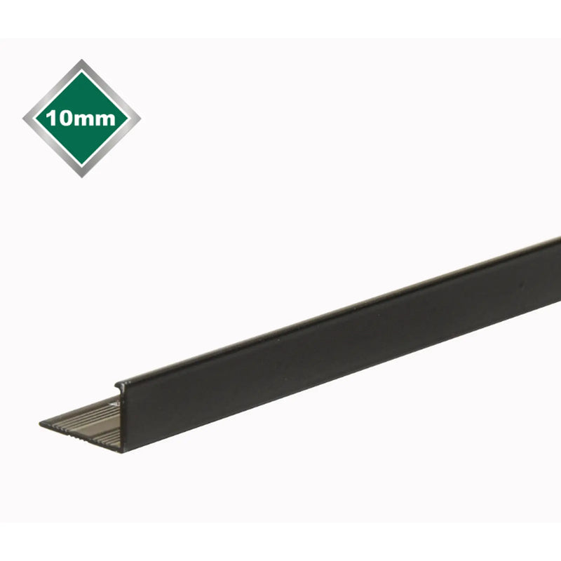 Tile Rite Smooth L Metal Tile Edge 10mm Black