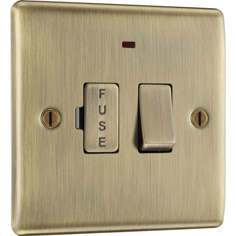 BG Antique Brass Switched Fused Connection Unit 13amp