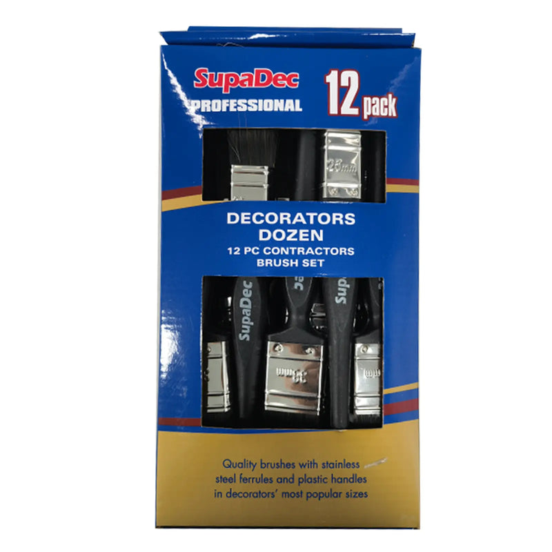 SupaDec Decorators Dozen Contractors Brush Set 12 Pack