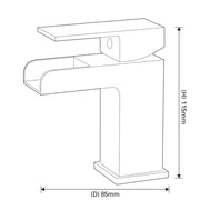 SP Cascade Cloakroom Basin Mixer Tap H: 115mm D: 85mm