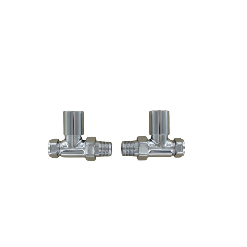 Securplumb Chrome Plated Straight Radiator Valve Pair 15mm