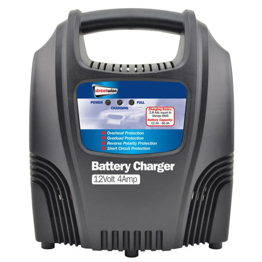 Streetwize Battery Charger - Plastic Cased 12V/4Amp