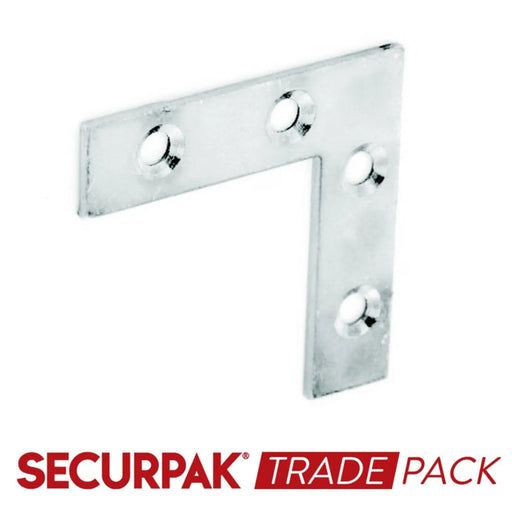 Securpak Corner Plate Zinc Plated 75mm 10 Pack