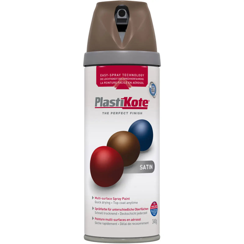 PlastiKote Twist & Spray Paint 400ml Chocolate Brown Satin