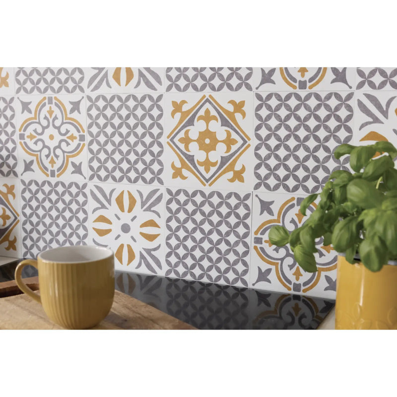 Stax d-c-fix® Self Adhesive Wall Tile Nadia Gold 15cm x 15cm / Pack Of 6