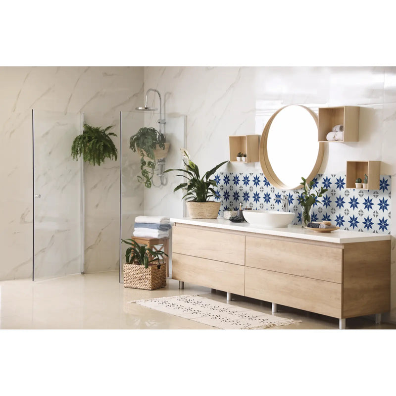 Stax d-c-fix® Self Adhesive Wall Tile Alia Blue 15cm x 15cm / Pack Of 6