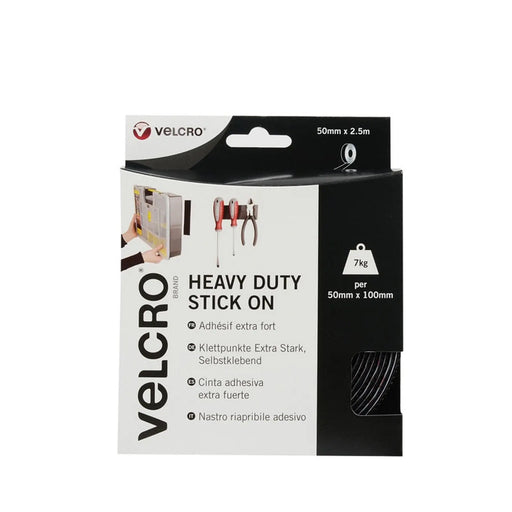 Stax VELCRO® Heavy Duty Stick On Tape 50mm x 2.5m Black